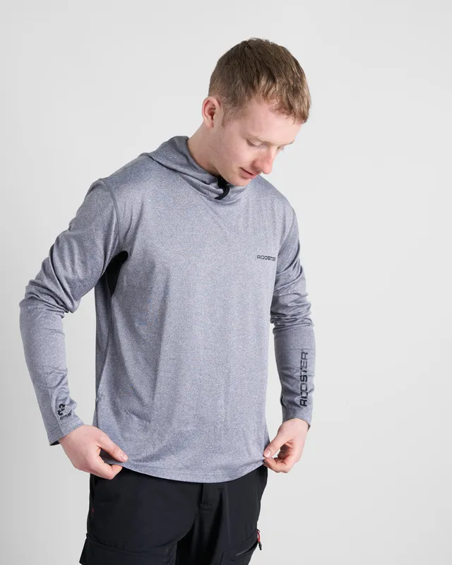 Rooster Tech Tops t-shirt UV capuche gris manches longues