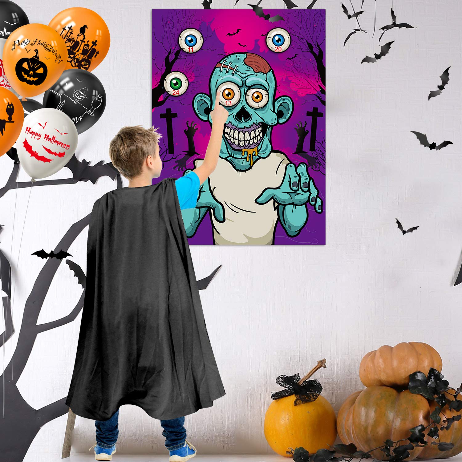 FEPITO Party Games jeu Halloween zombie 24 yeux 72x54 cm