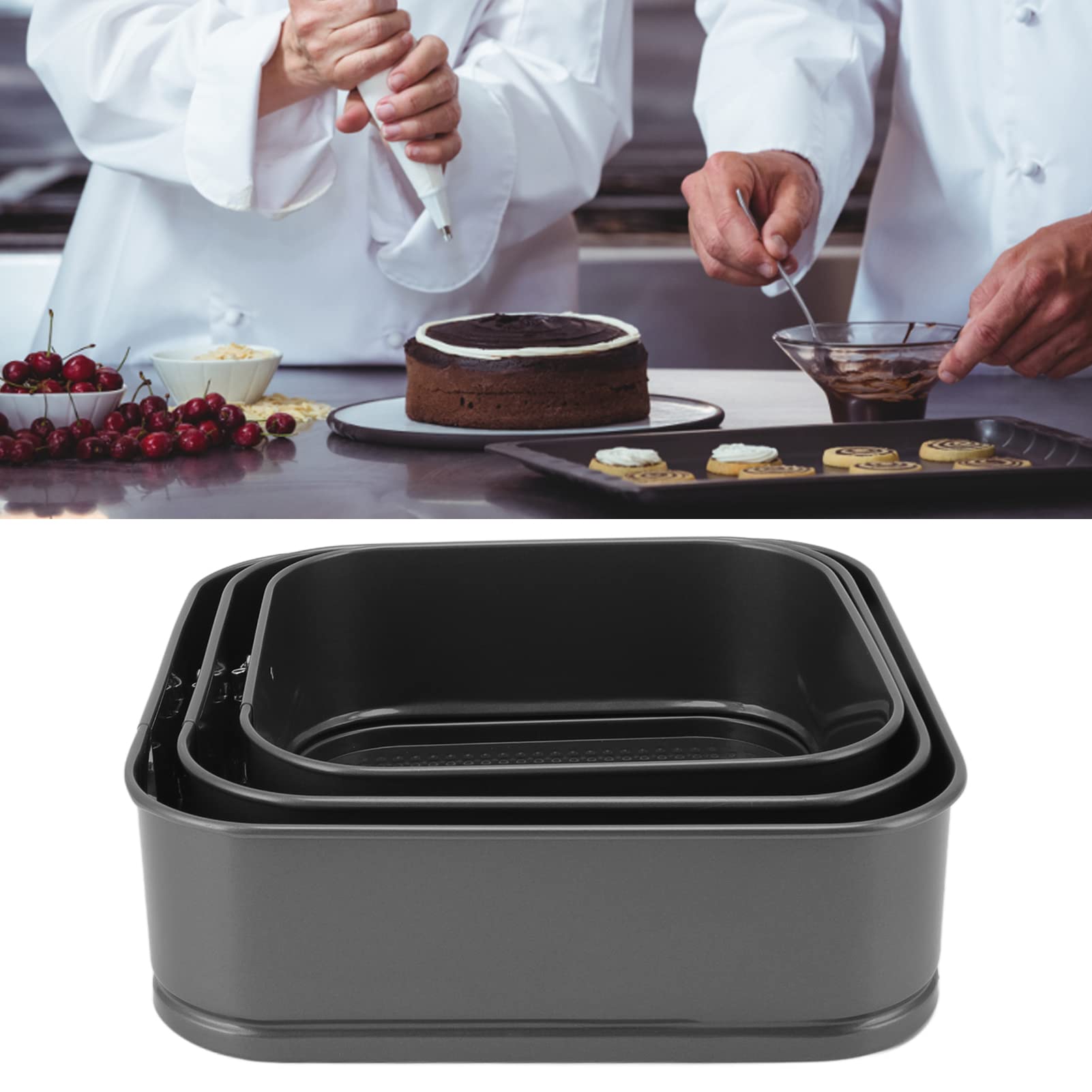 Tissting 3 Moules Gâteau Charnière 20/22/24cm Antiadhésif