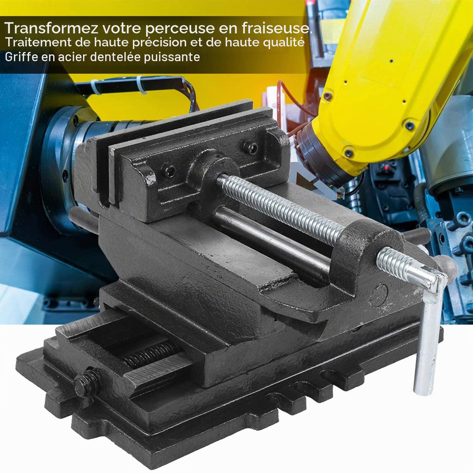 Ejoyous Tool étau croisé 2 axes fonte 130 mm perceuse