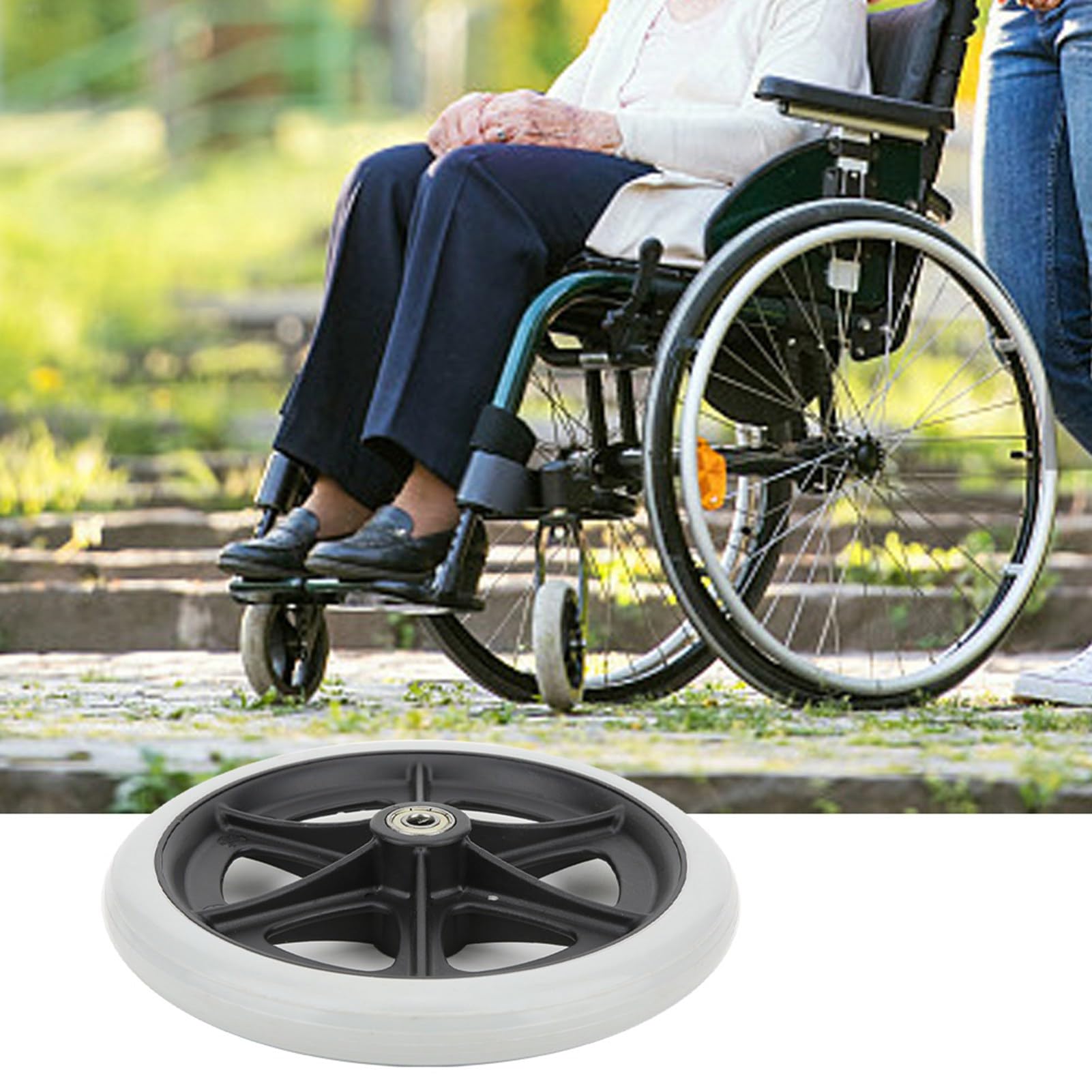 FTVOGUE Roue fauteuil roulant avant 8 pouces 200 mm gris