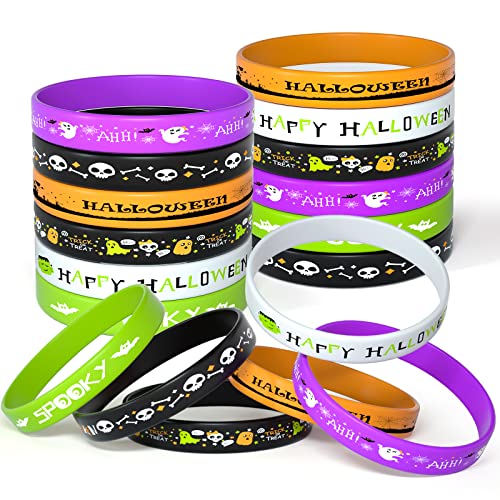 FEPITO Party Decorations bracelets Halloween silicone lot 36