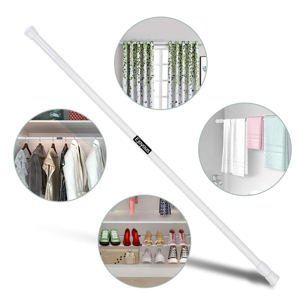 Ejoyous Bathroom tringle rideau extensible 55-90cm blanc alu