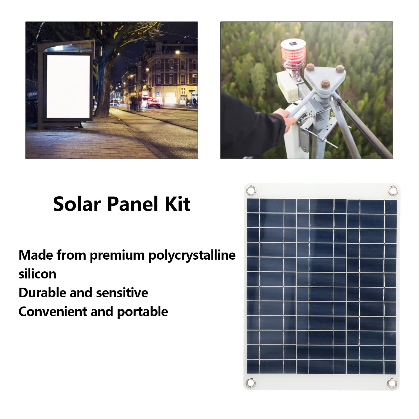 Jadeshay panneau solaire 15W 12V polycristallin portable