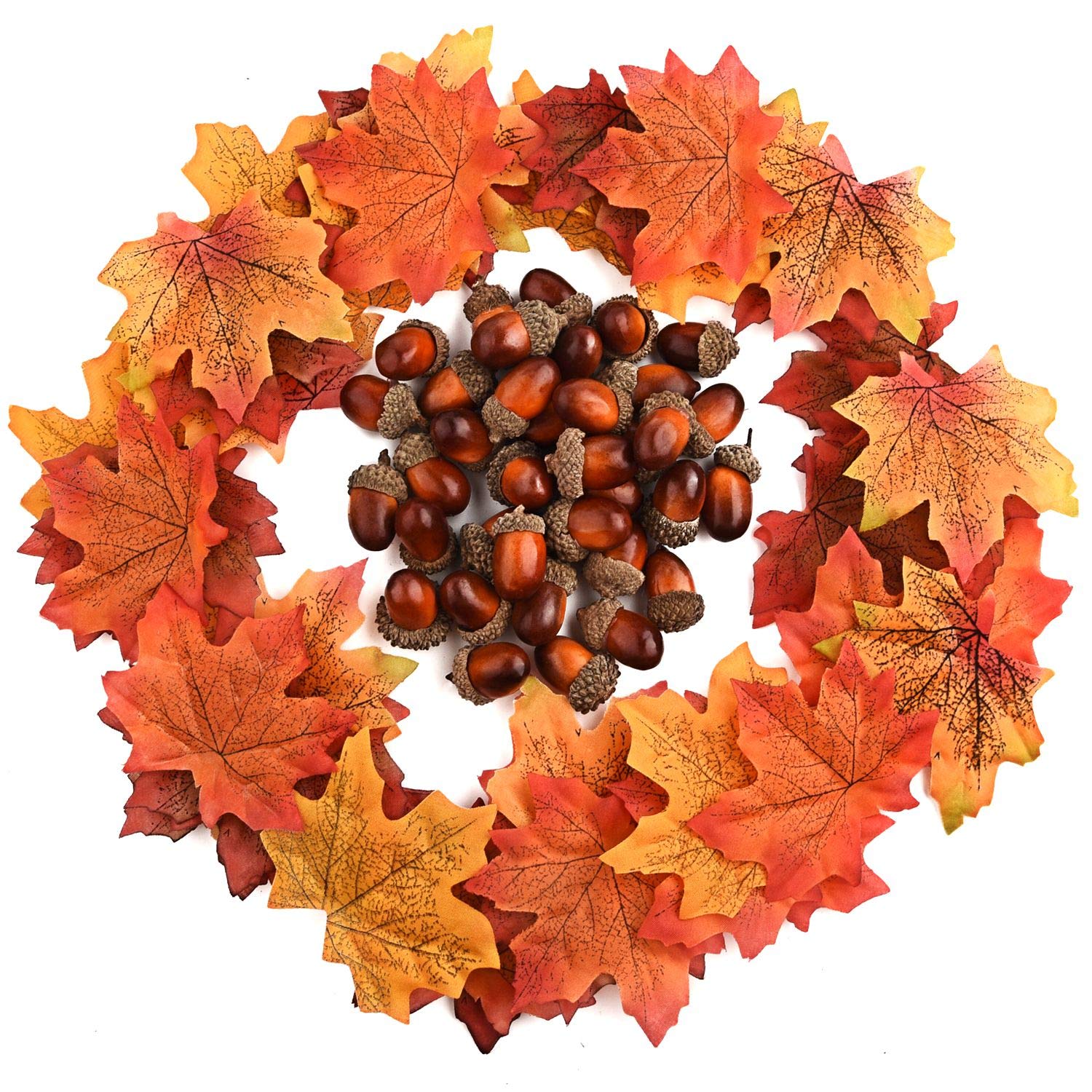 FEPITO Party Decorations feuilles automne + glands 350 pcs