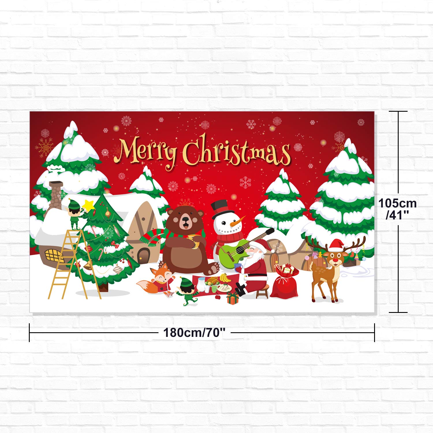 FEPITO Party Decorations bannière Noël 180x105 cm polyester