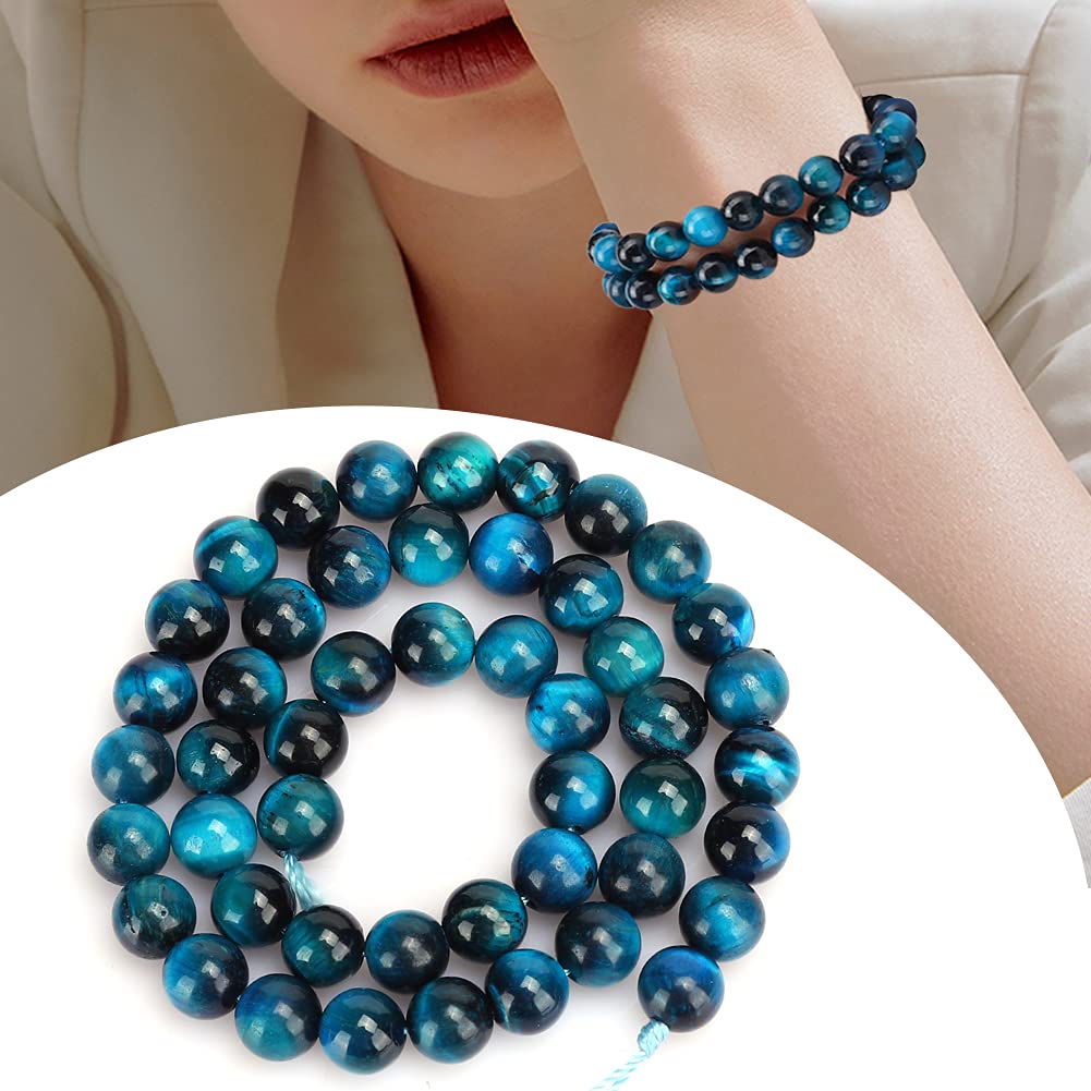 Tissting DIY perles œil de tigre bleu 8 mm 48 pièces