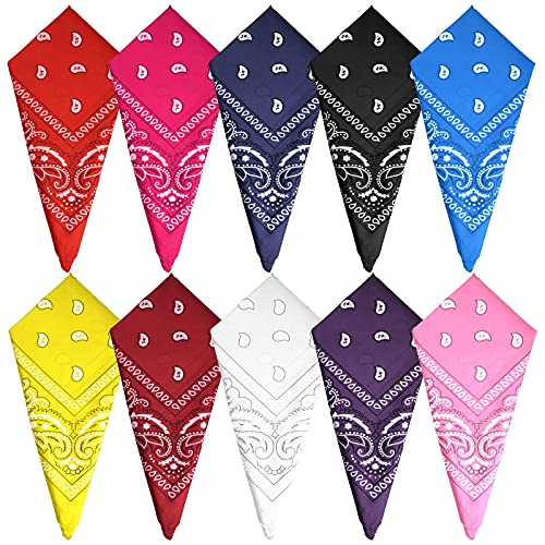 FEPITO Bandanas paisley coton x10 multicolore adulte