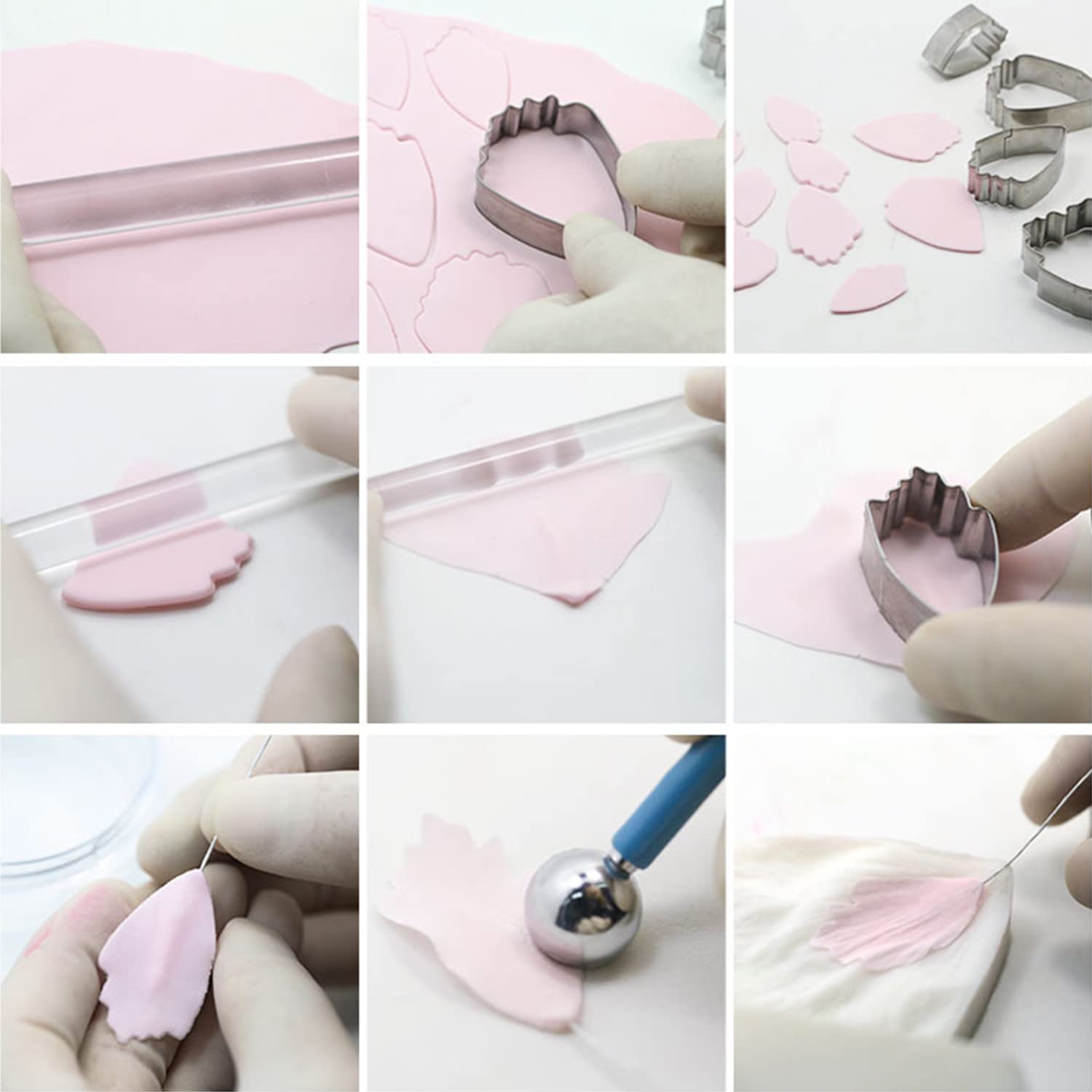 Tissting Emporte-Pièce Pivoine Inox Lot de 4 Biscuits