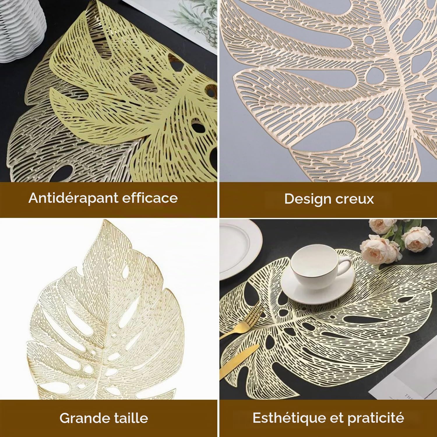 Tissting Home Decoration set 6 sets table doré 33x45