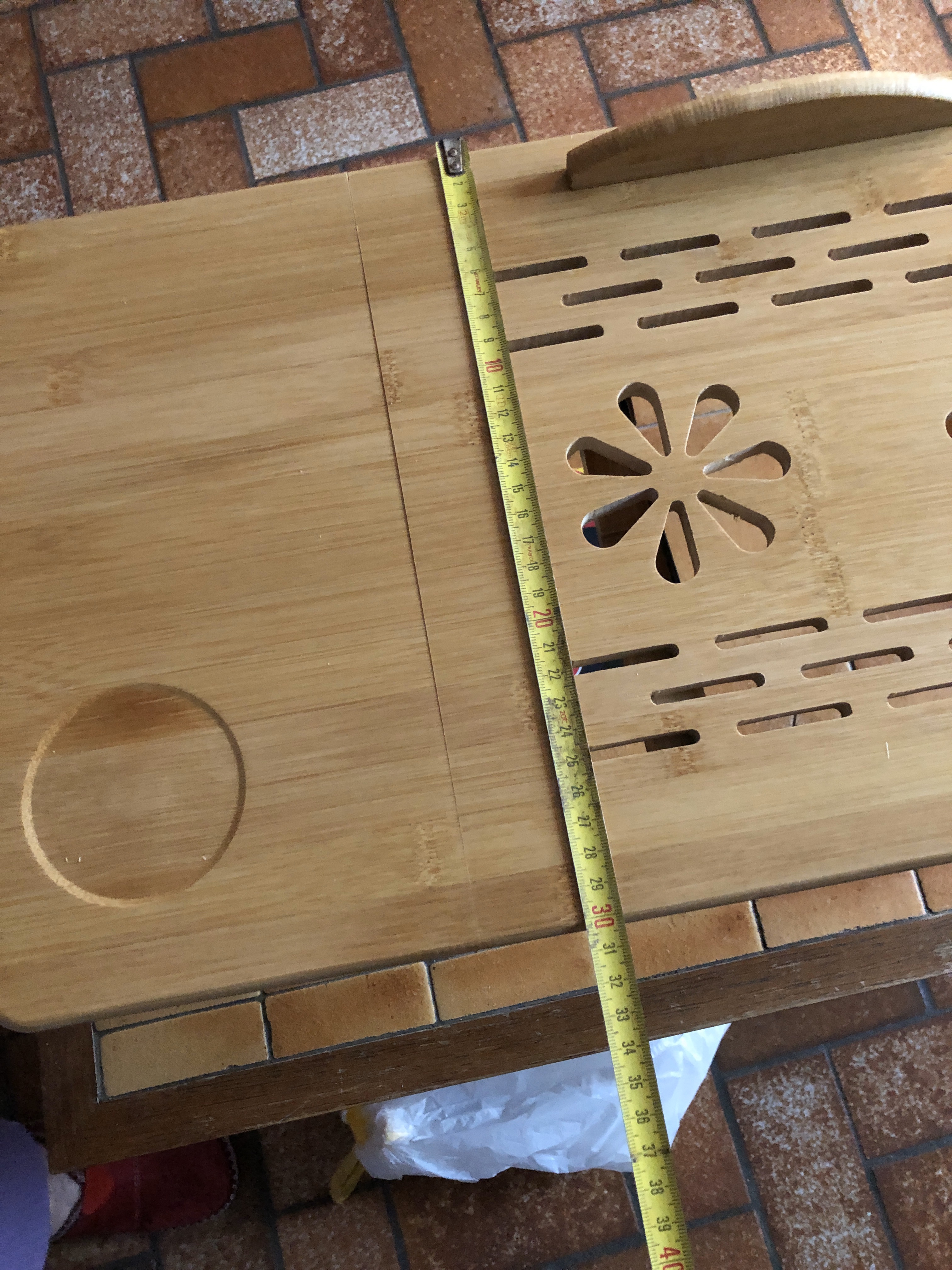 Ejoyous table de lit bambou pliable tiroir 50x30