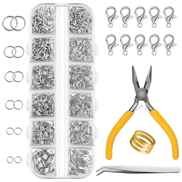 FEPITO Arts & Crafts Supplies kit bijoux argent 1540 pièces