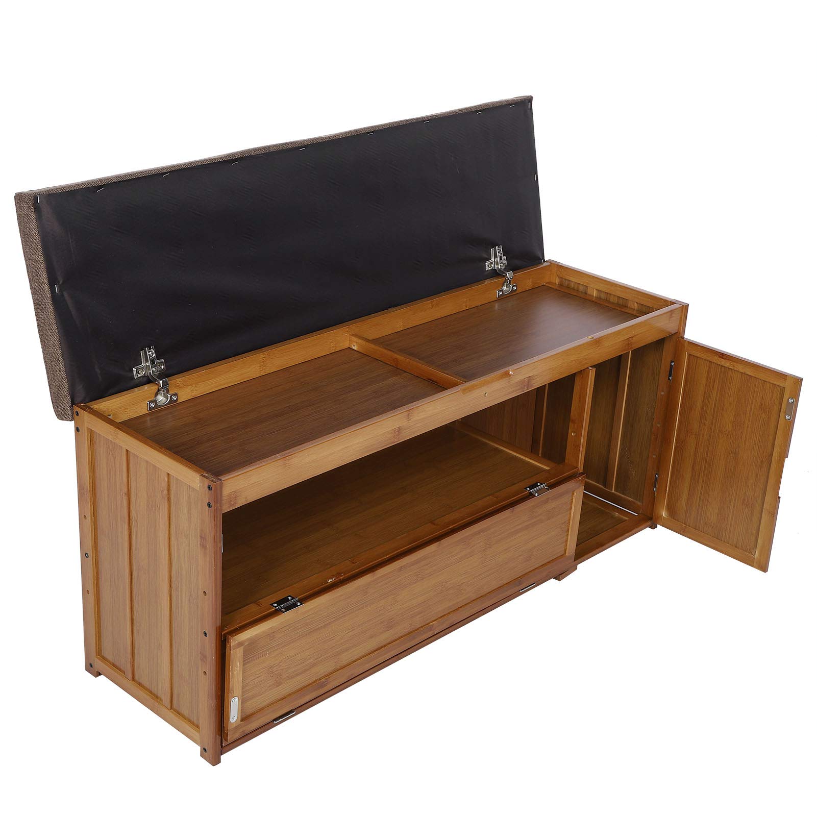 Ejoyous Living Room banc à chaussures bambou 100 cm rembourré