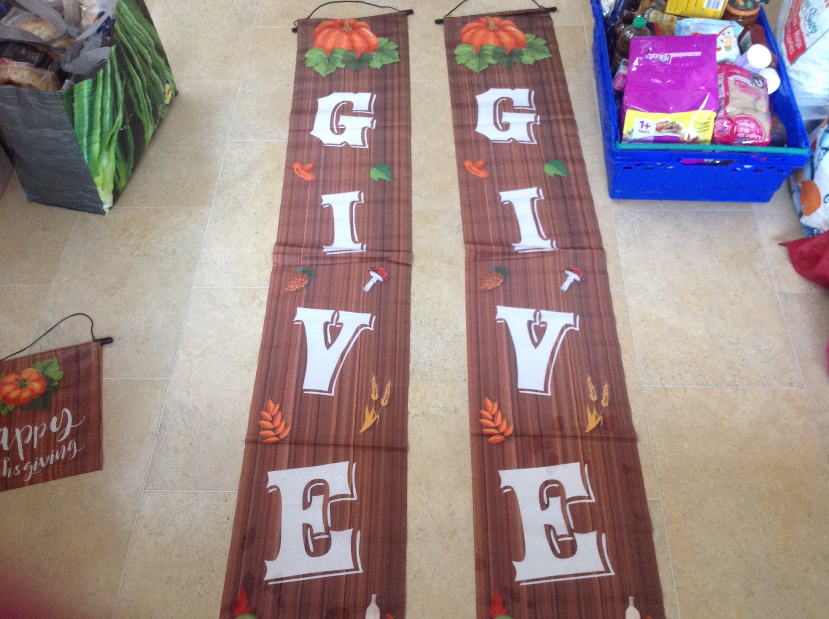 FEPITO Party Decorations bannière Thanksgiving 3 pcs polyester