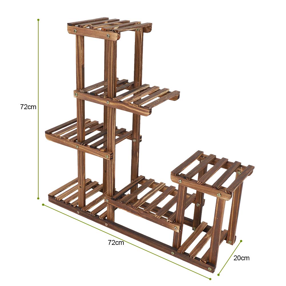 Ejoyous Garden étagère à fleurs bois de pin 72 cm