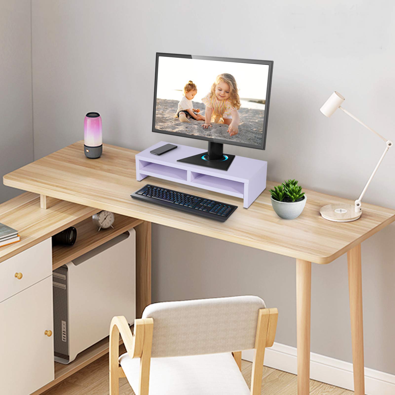 Ejoyous Computer Table réhausseur écran blanc 50x20 cm