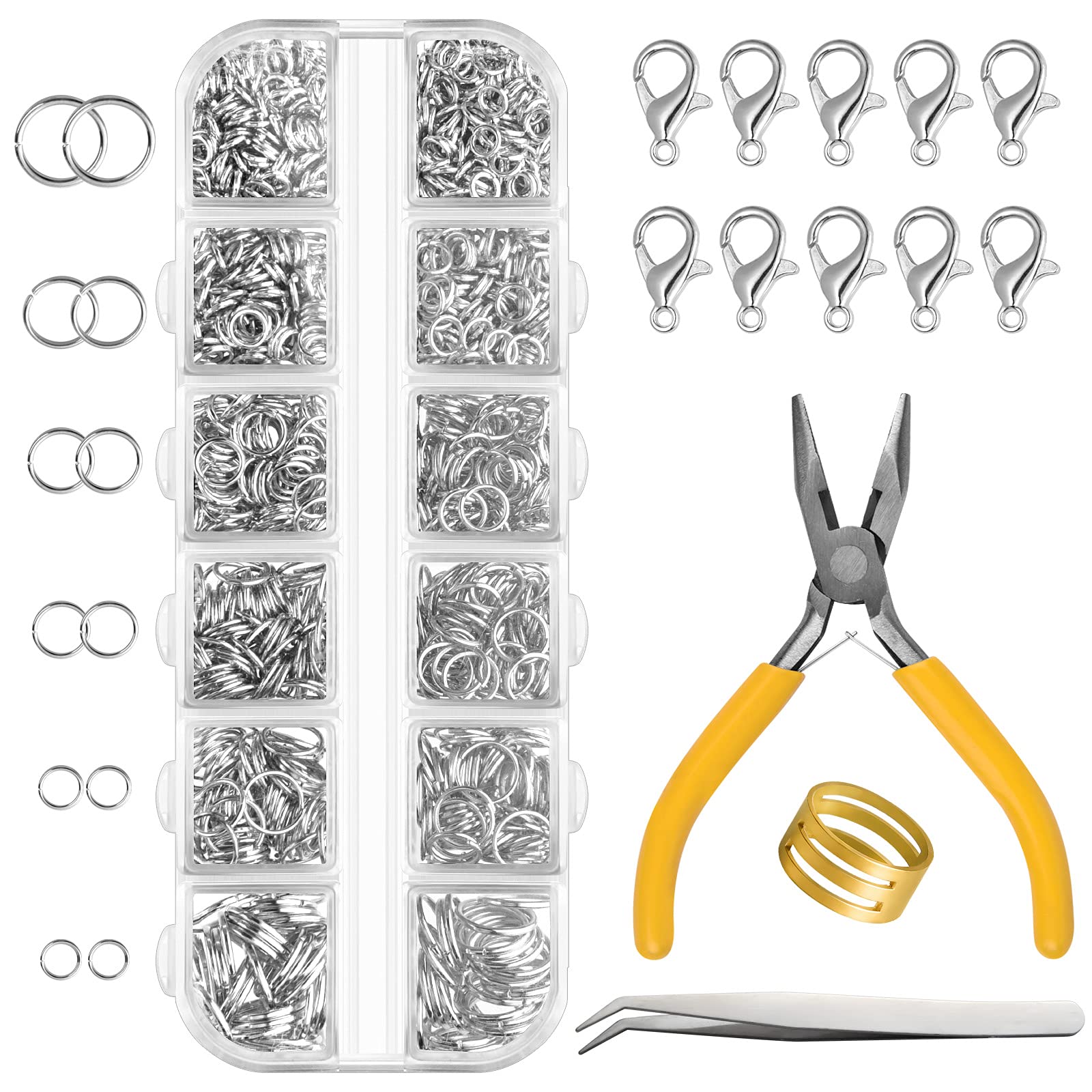 FEPITO Arts & Crafts Supplies kit bijoux argent 1540 pièces