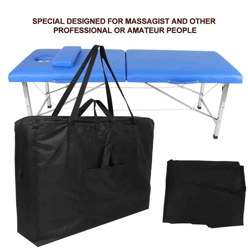 Jadeshay Sac Table de Massage Portable Toile Noir 93x63x23 cm