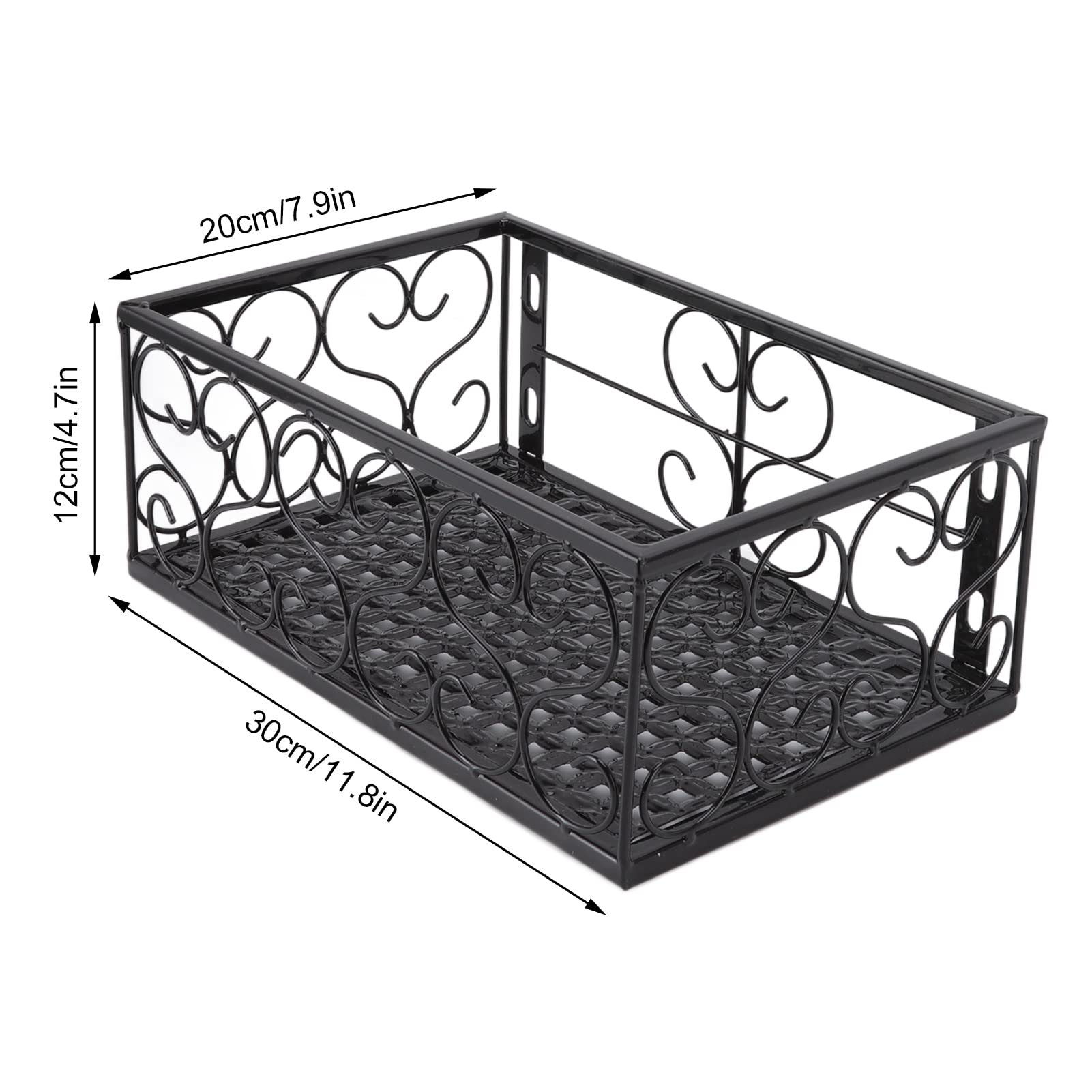 Tissting Support pot fleur balcon fer noir 6,5 cm