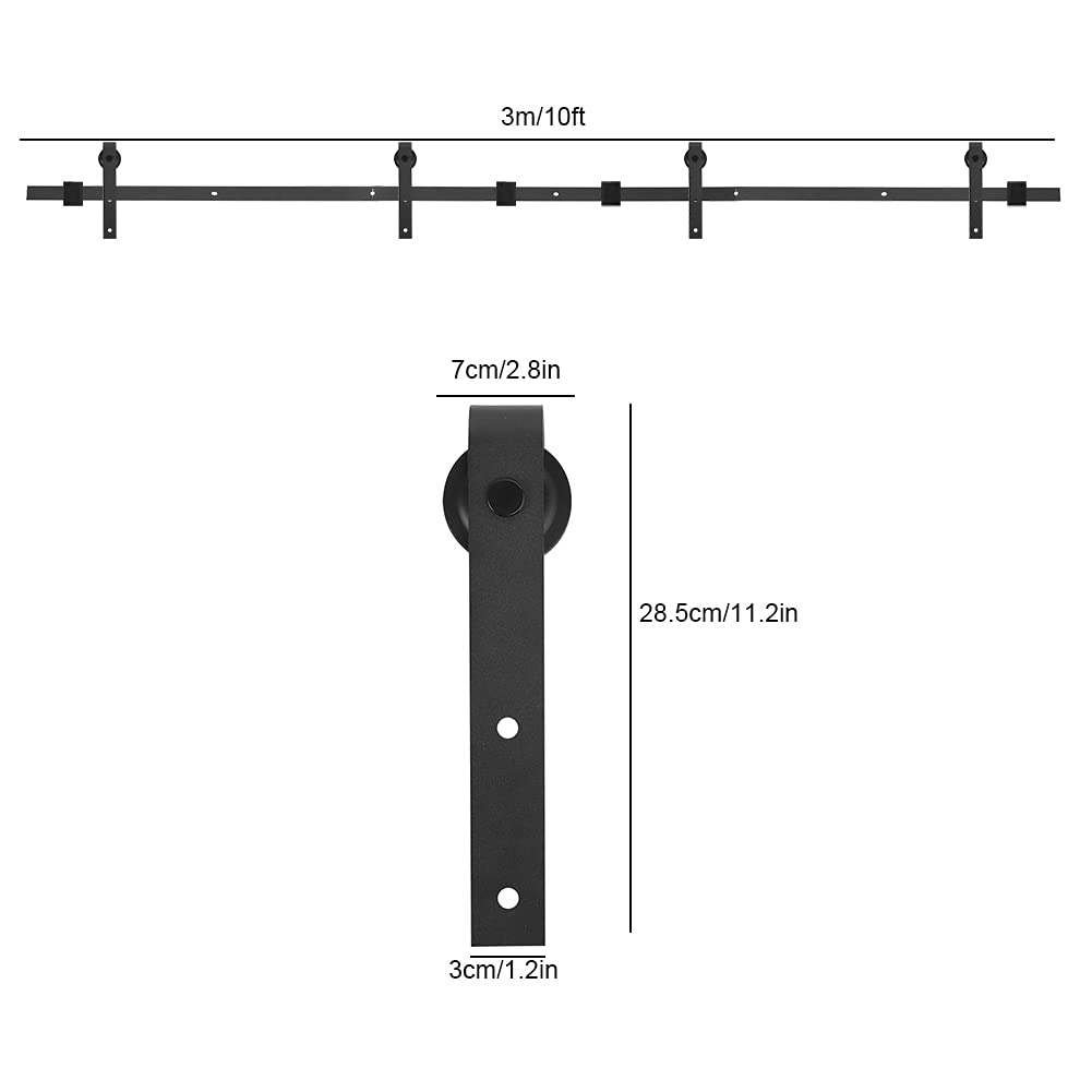 Ejoyous Kit Rail Porte Coulissante Double 10FT Acier