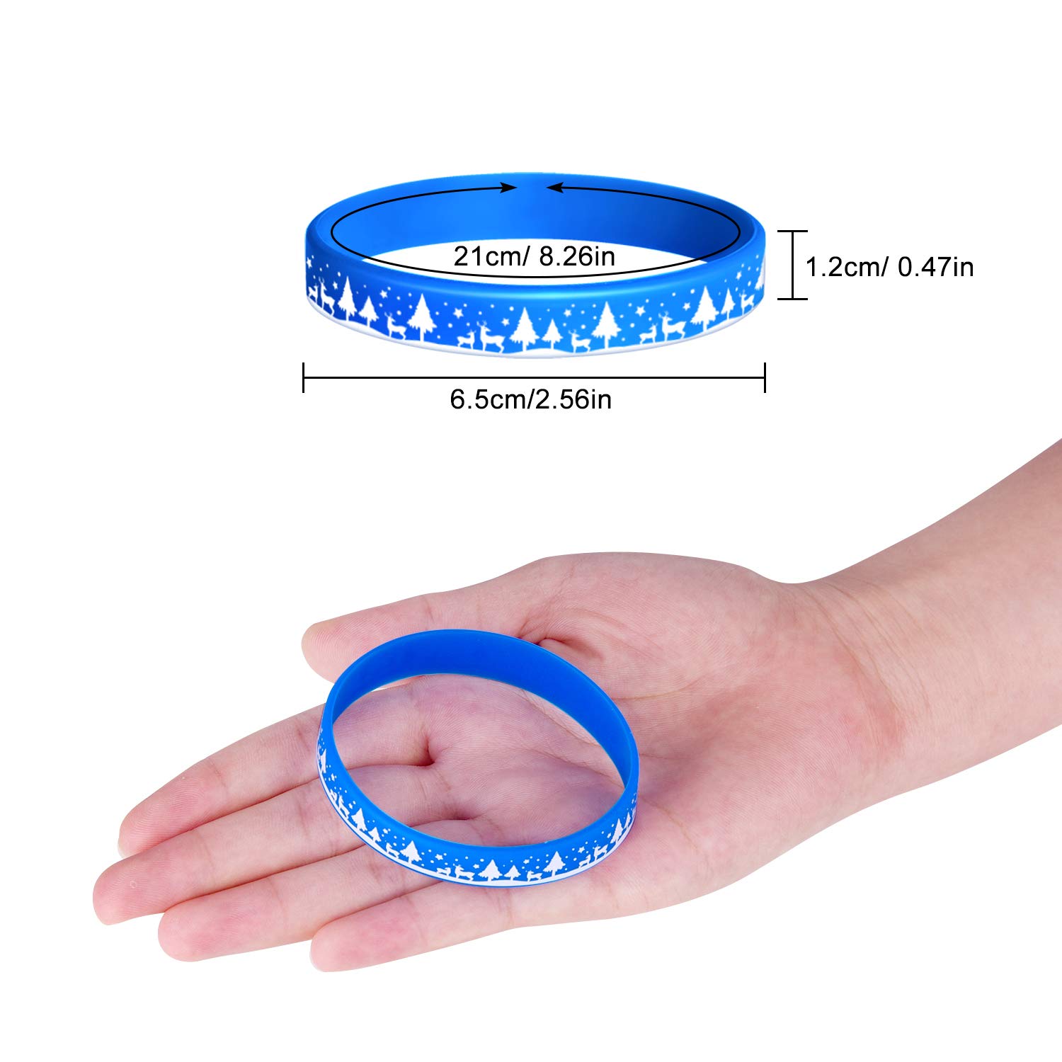 FEPITO Lot 42 Bracelets Silicone Noël Enfant 7 Motifs