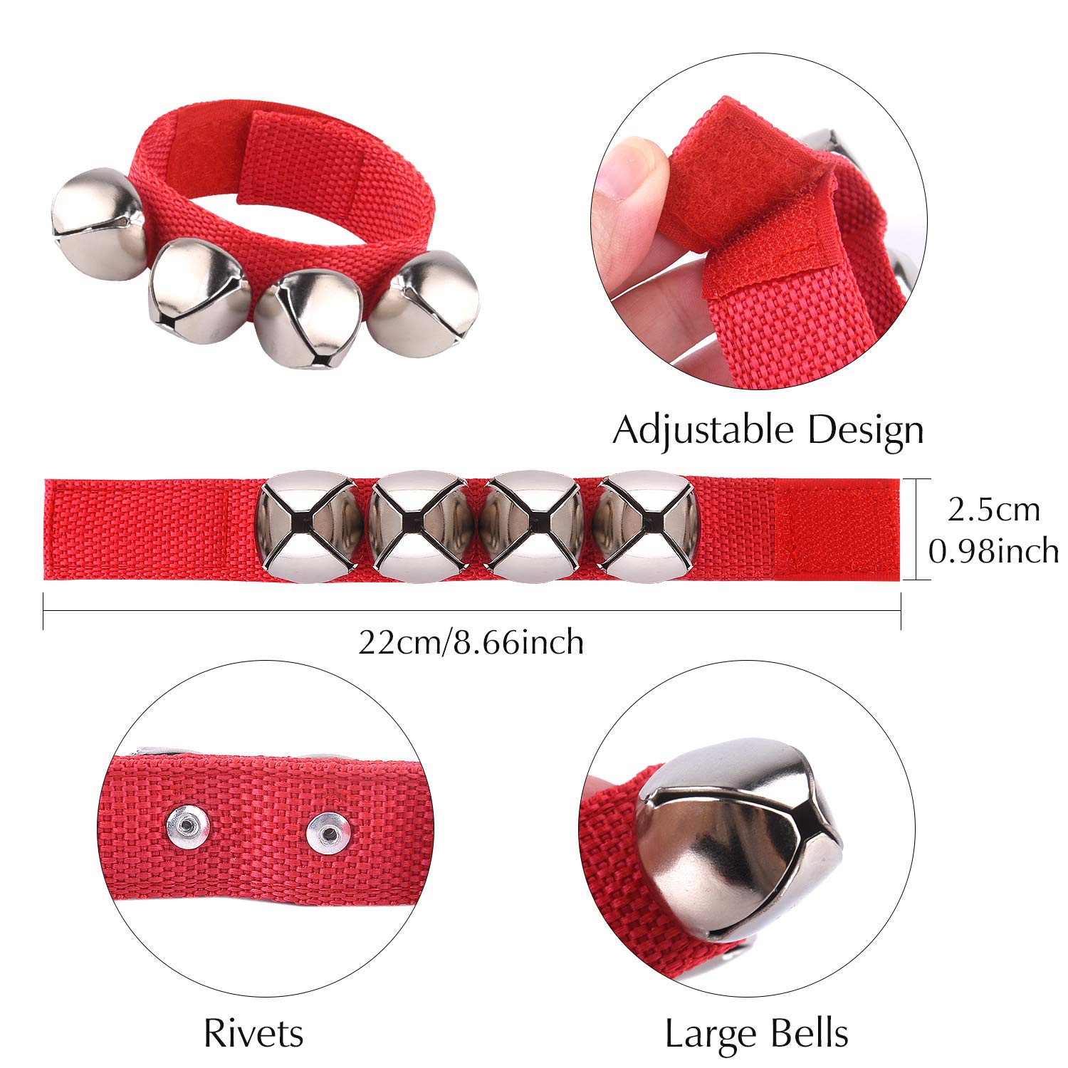 FEPITO Party Decorations bracelets cloches jingle 36 pcs 12 couleurs