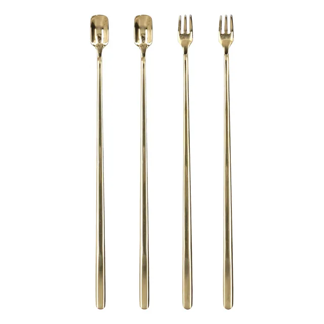 Tissting couverts dessert inox or 4 pièces longues