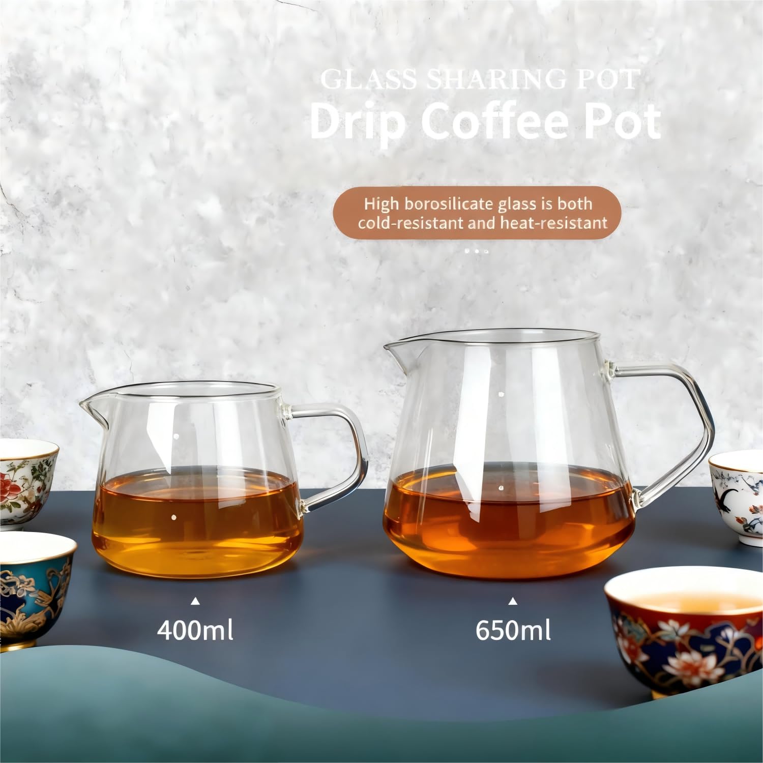 Tissting 650ml Tasse Café Verre Borosilicate Transparent