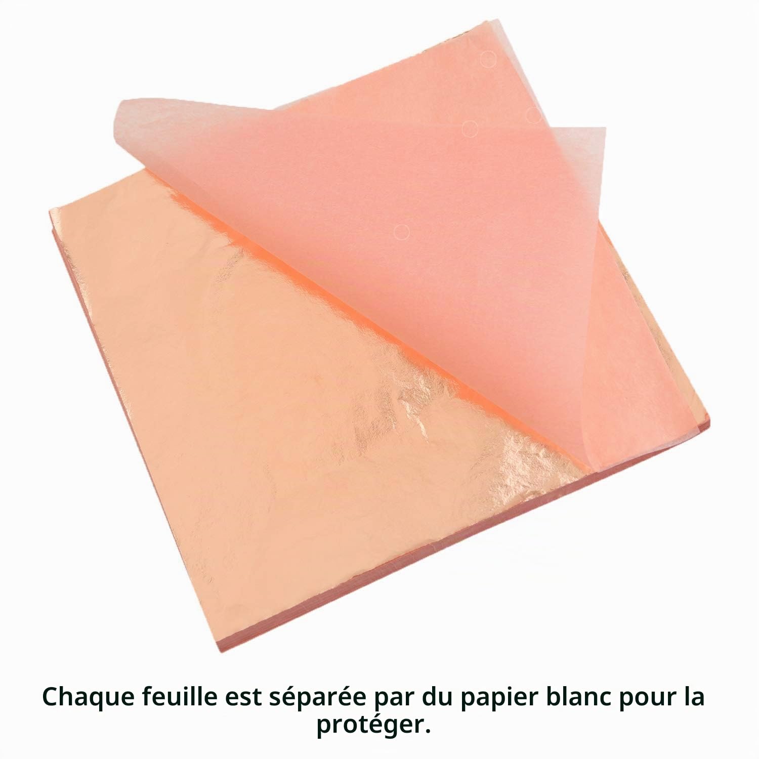 FEPITO Feuilles Dorure Or Rose Argent 14x14 cm Lot 300