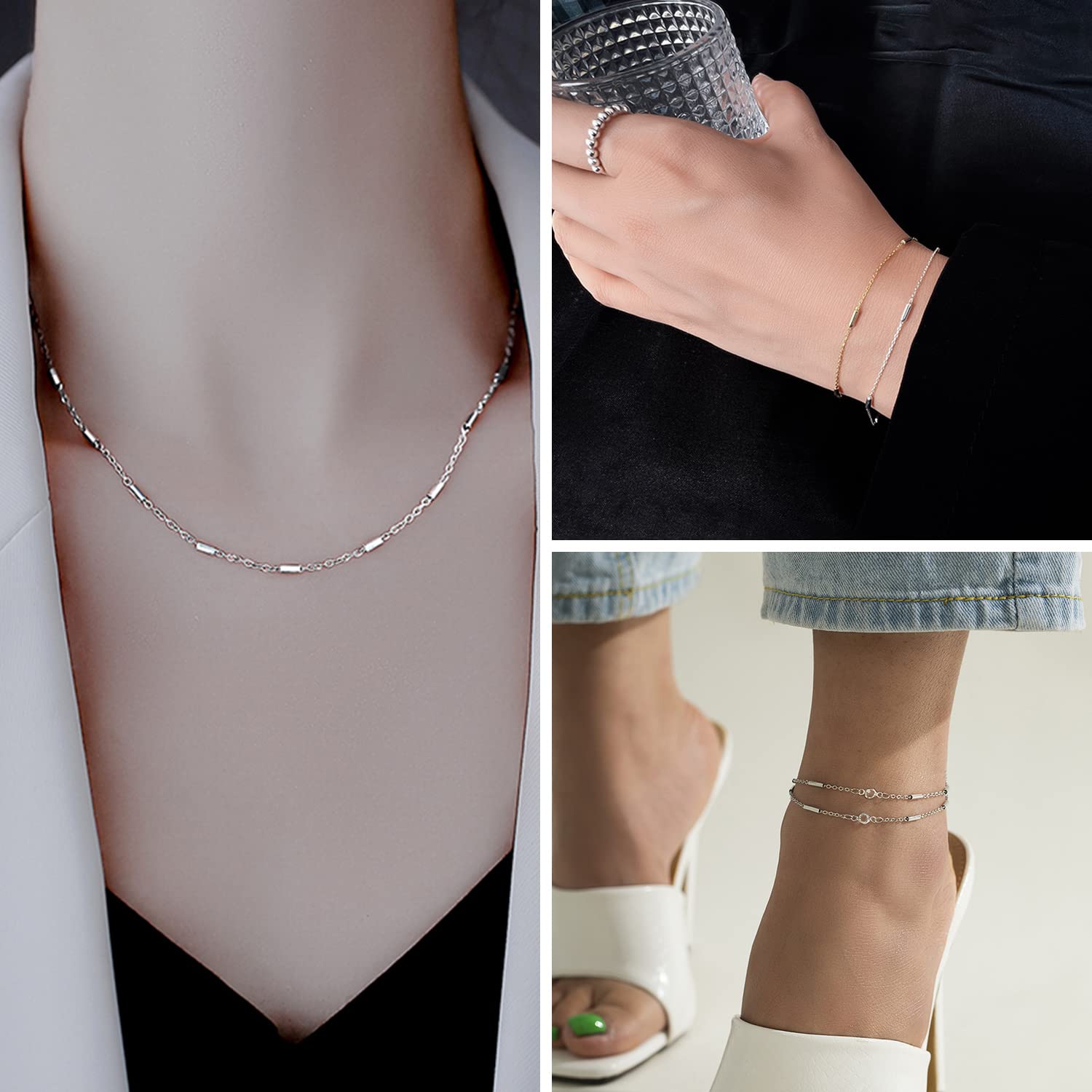 Tissting Chaîne Acier Inoxydable 5 m Argent DIY Bijoux