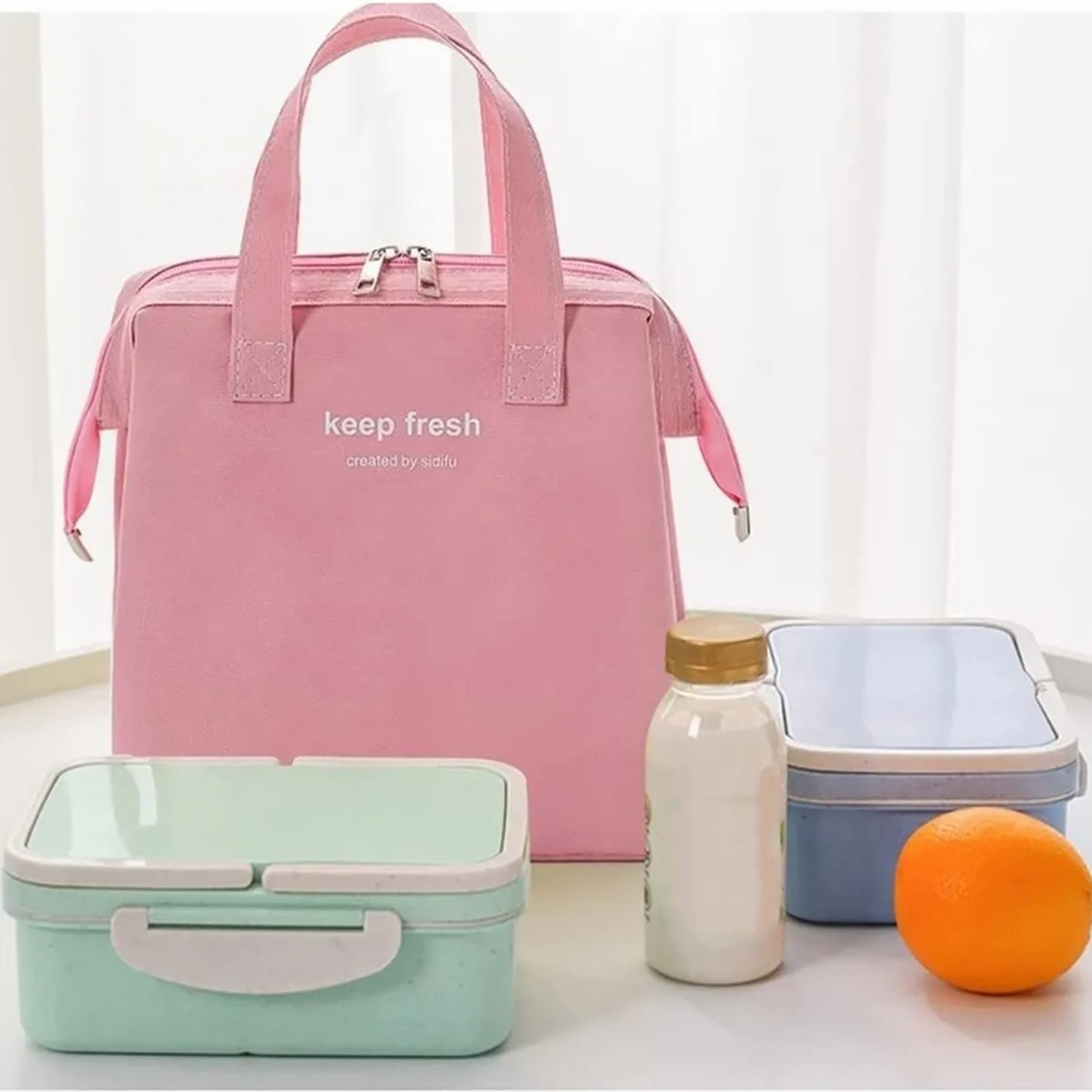 Tissting Sac Lunch Isotherme Rose Oxford 23x14x24 cm