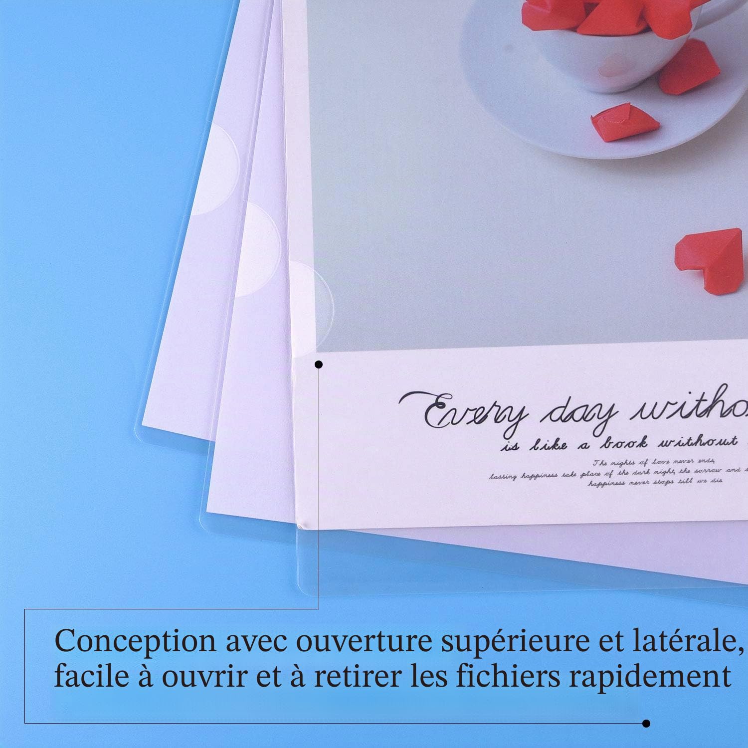 FEPITO Office pochette plastique A4 transparente lot de 80 PP