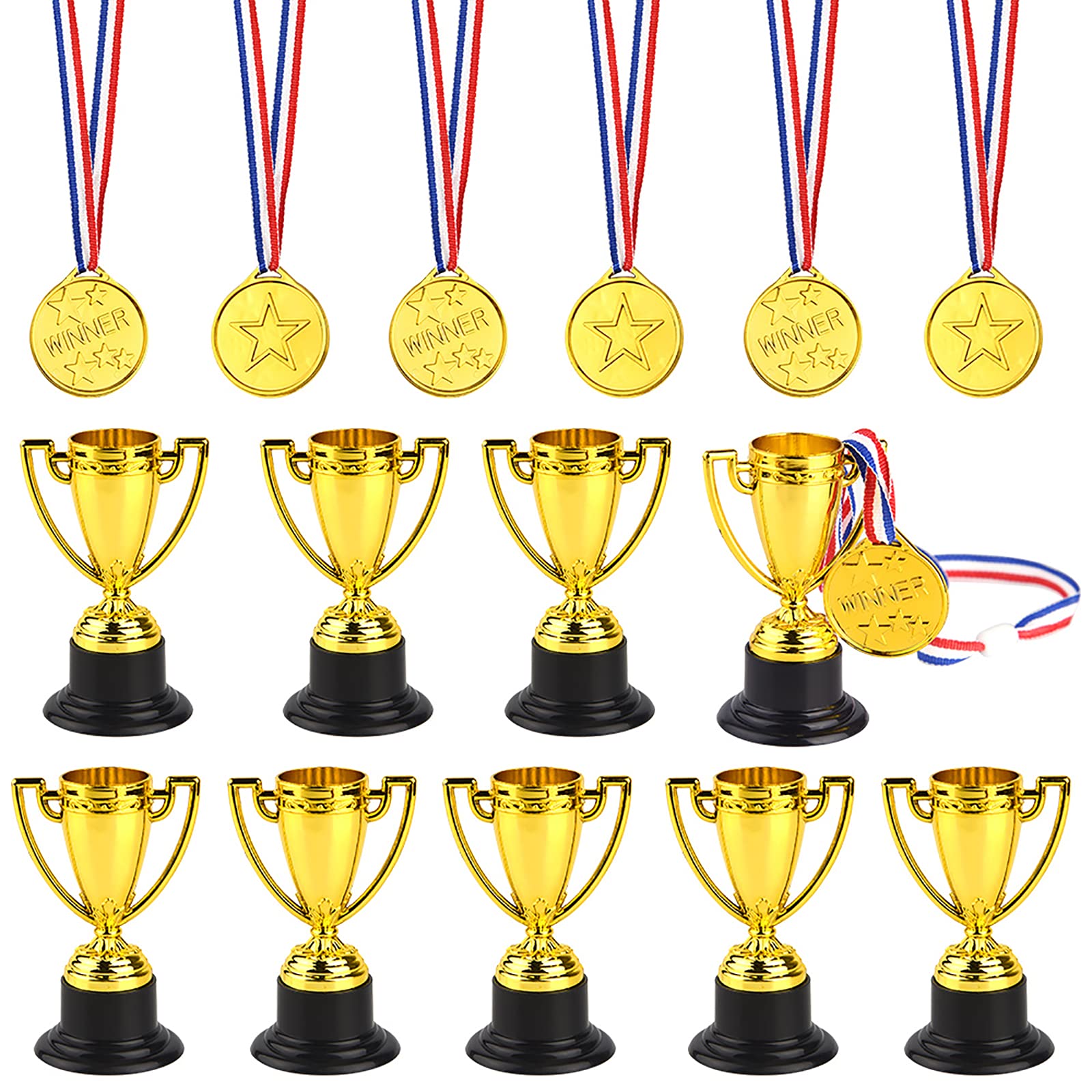 FEPITO Party Decorations trophée et médaille or 50 pièces