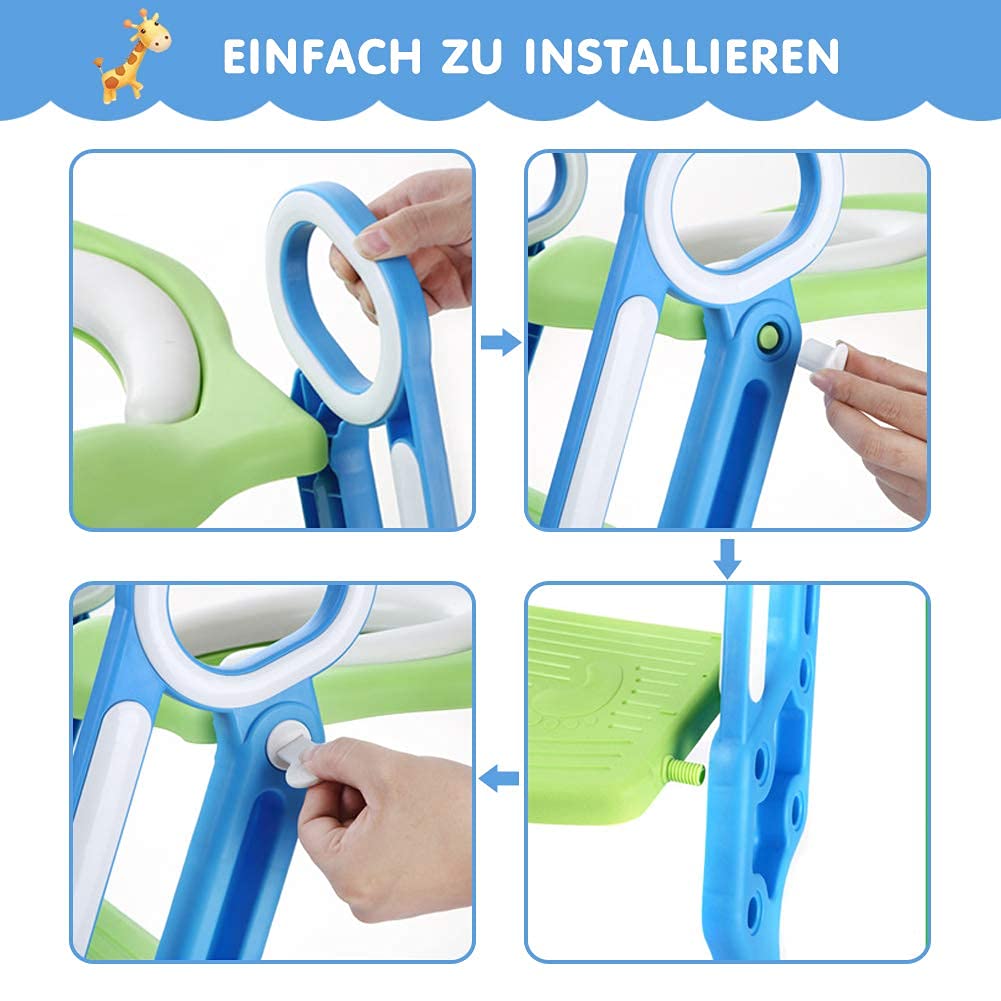 Ejoyous Health Beauty siège toilette enfant marche bleu