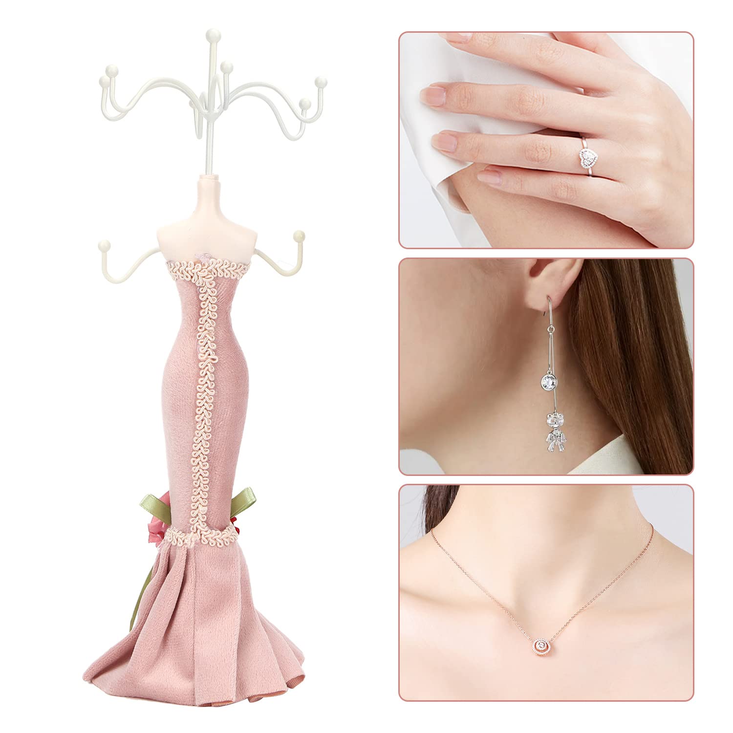 Tissting Présentoir Bijoux Robe Princesse Rotatif Résine