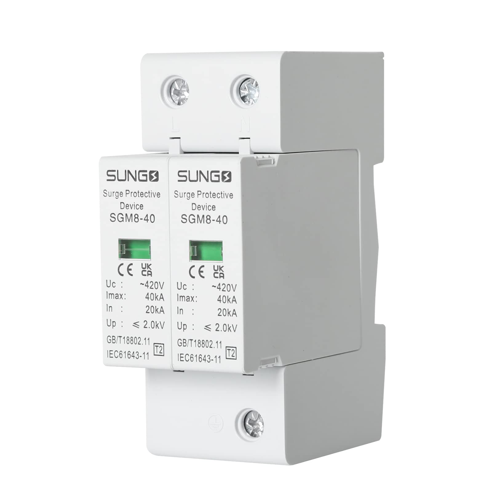Jadeshay Parafoudre 2P 40kA 220V Rail DIN Maison