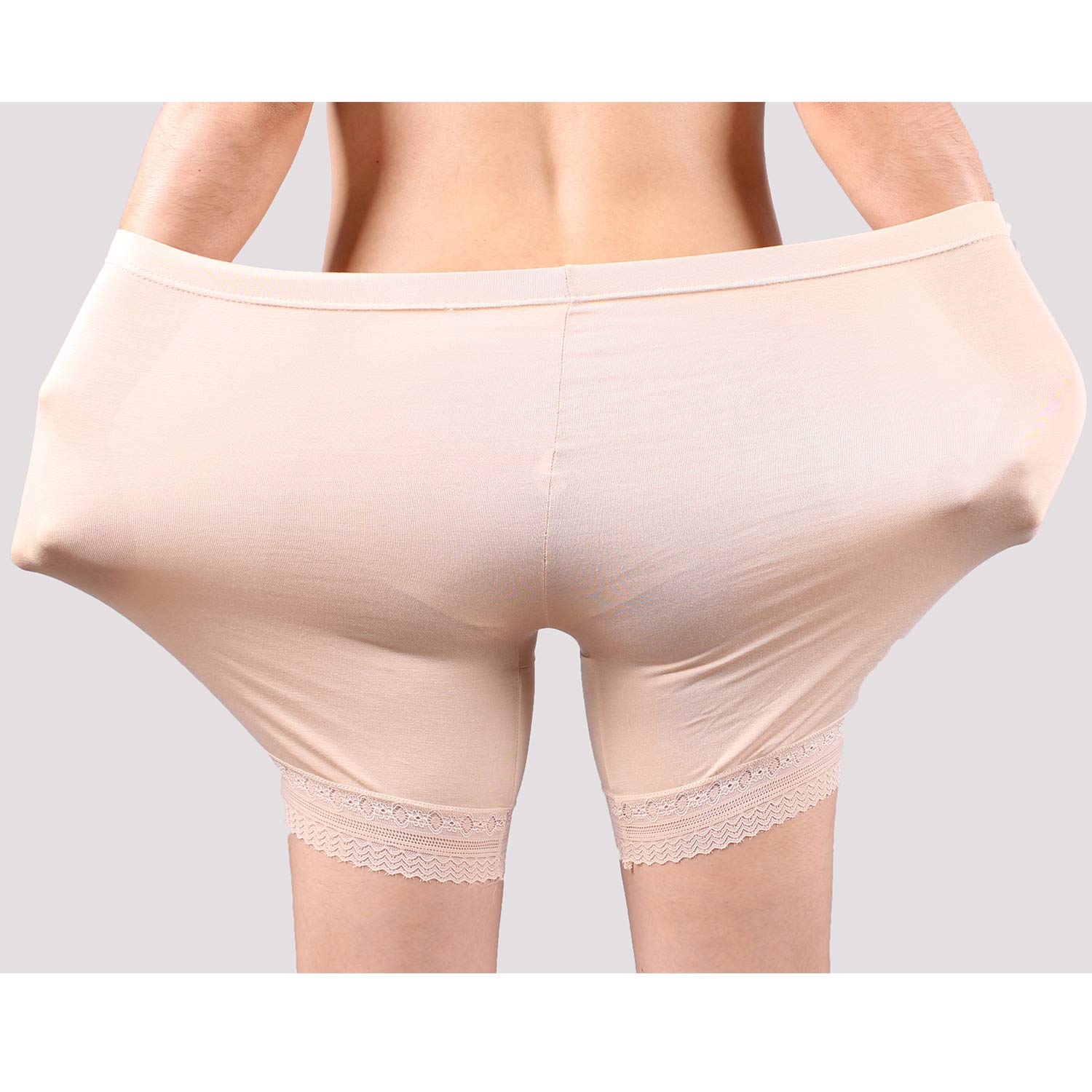 FEPITO Short Sous Jupe Femme Dentelle Modal Lot 3 Noir