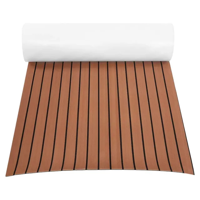 Ejoyous Revêtement bateau tapis EVA imitation teck gris clair 240x90 cm