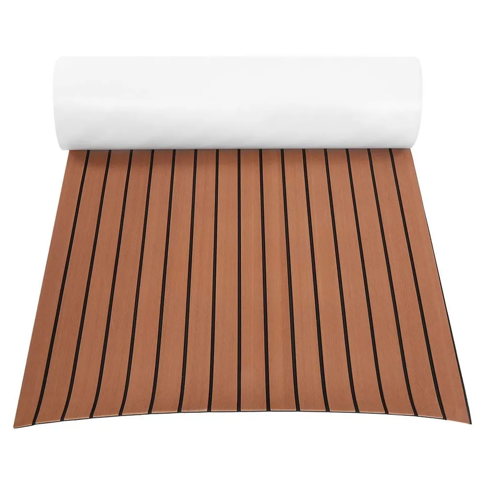 Ejoyous Revêtement bateau tapis EVA imitation teck gris clair 240x90 cm