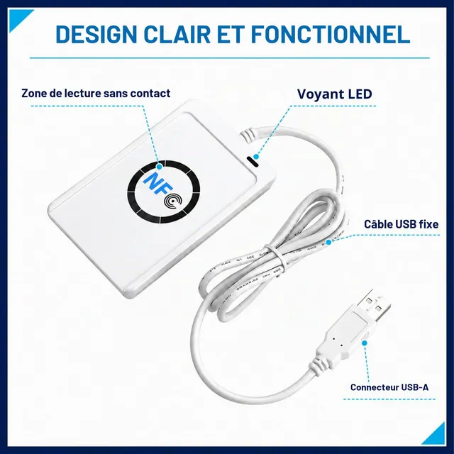 Jadeshay Installation Électrique lecteur NFC ACR122U USB