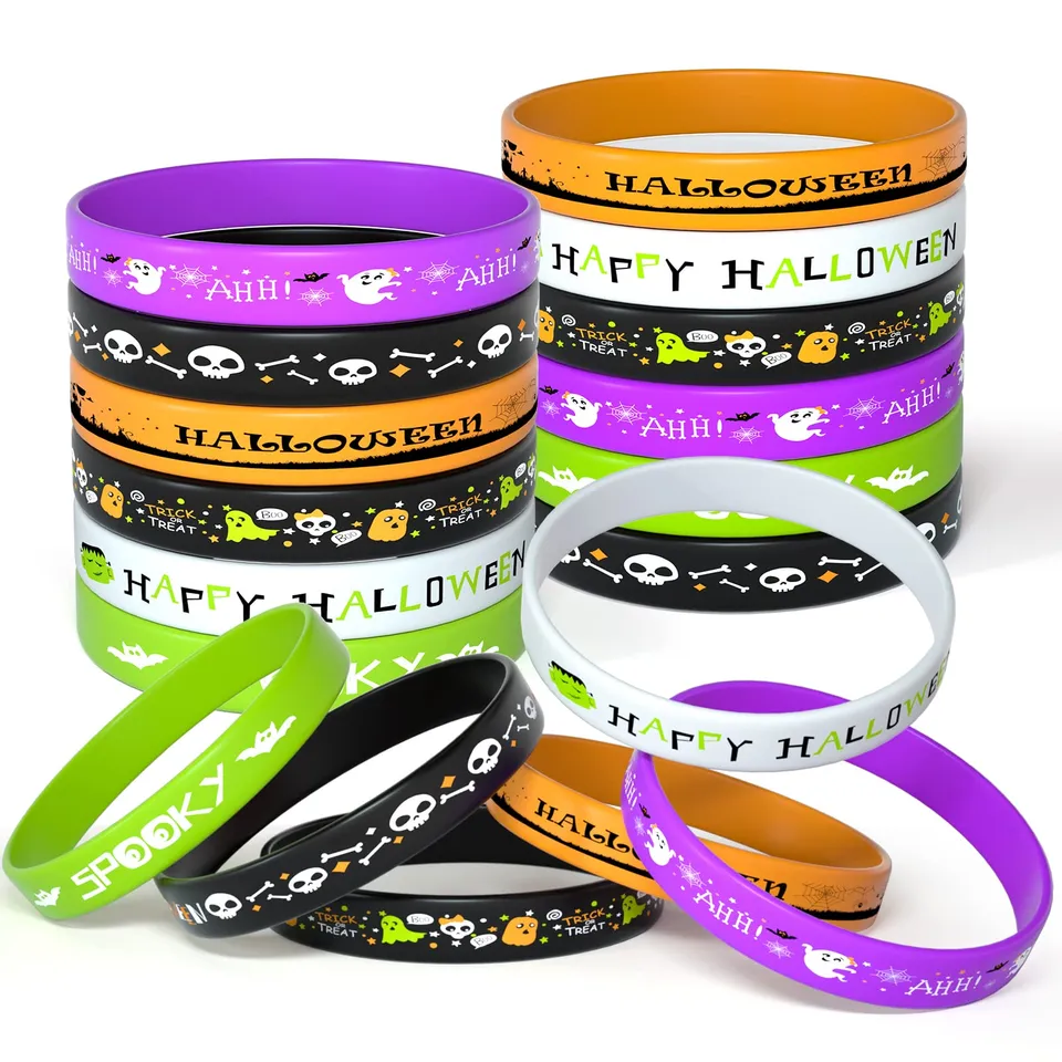 FEPITO Party Decorations bracelets Halloween silicone lot 36