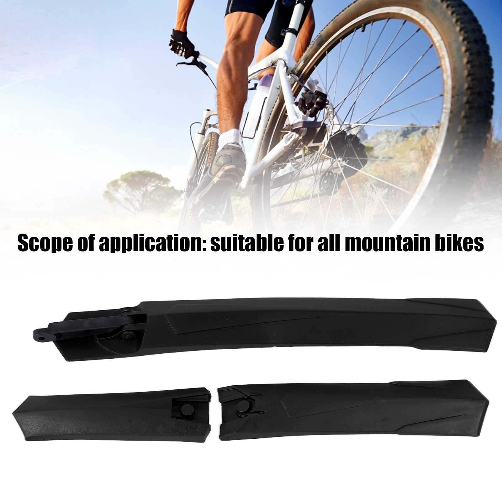 Tissting Garde-Boue Vélo Universel Lot 3 Noir VTT Route