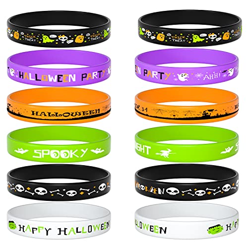 FEPITO Party Decorations bracelets Halloween silicone lot 36