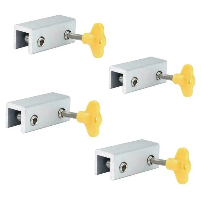 Tissting Verrou Porte Coulissante Noir Acier Lot de 4