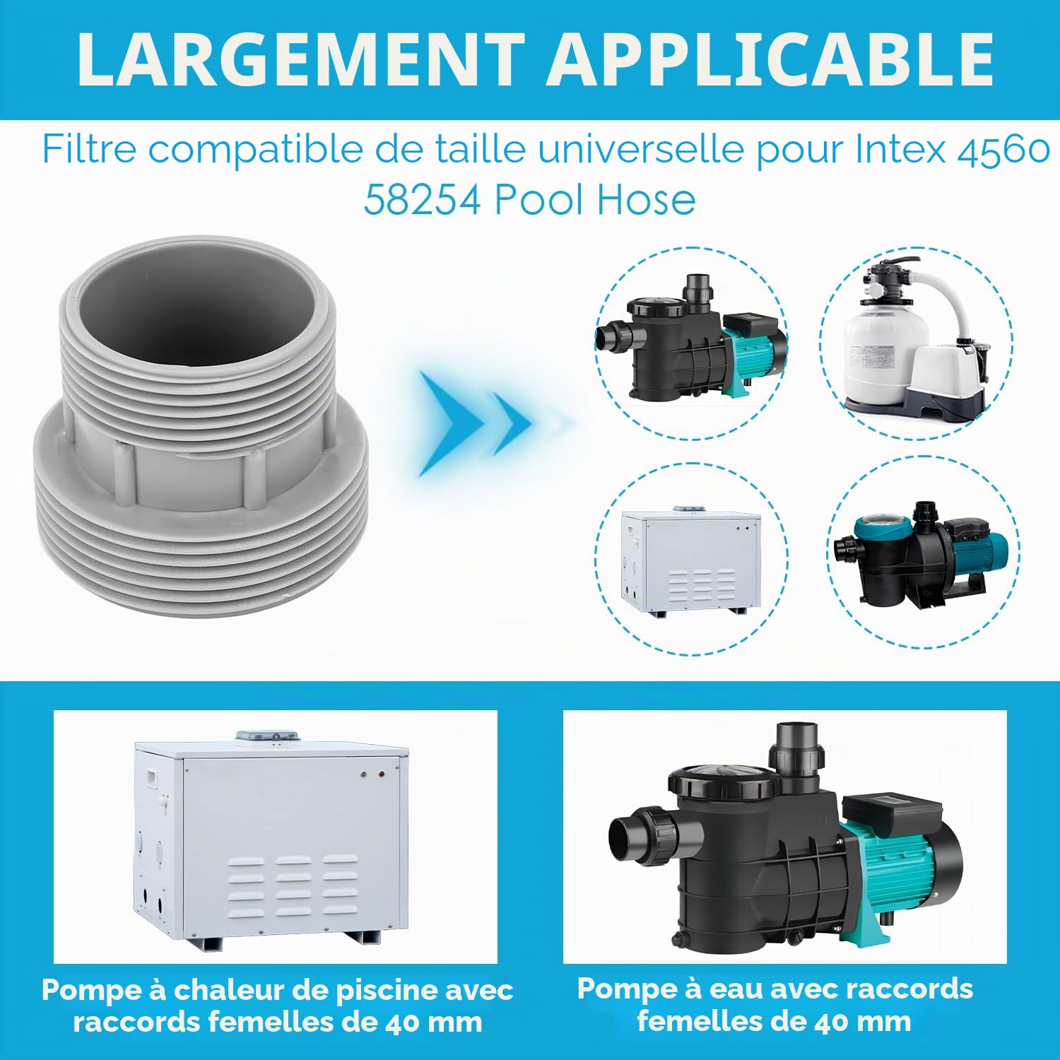 Tissting OUTDOOR kit 2 adaptateurs tuyau piscine 60/47mm