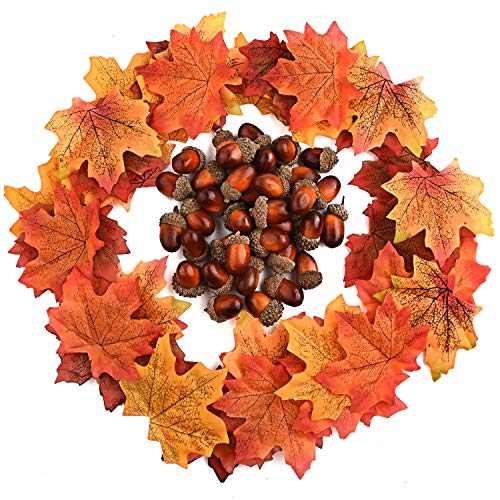 FEPITO Party Decorations feuilles automne + glands 350 pcs
