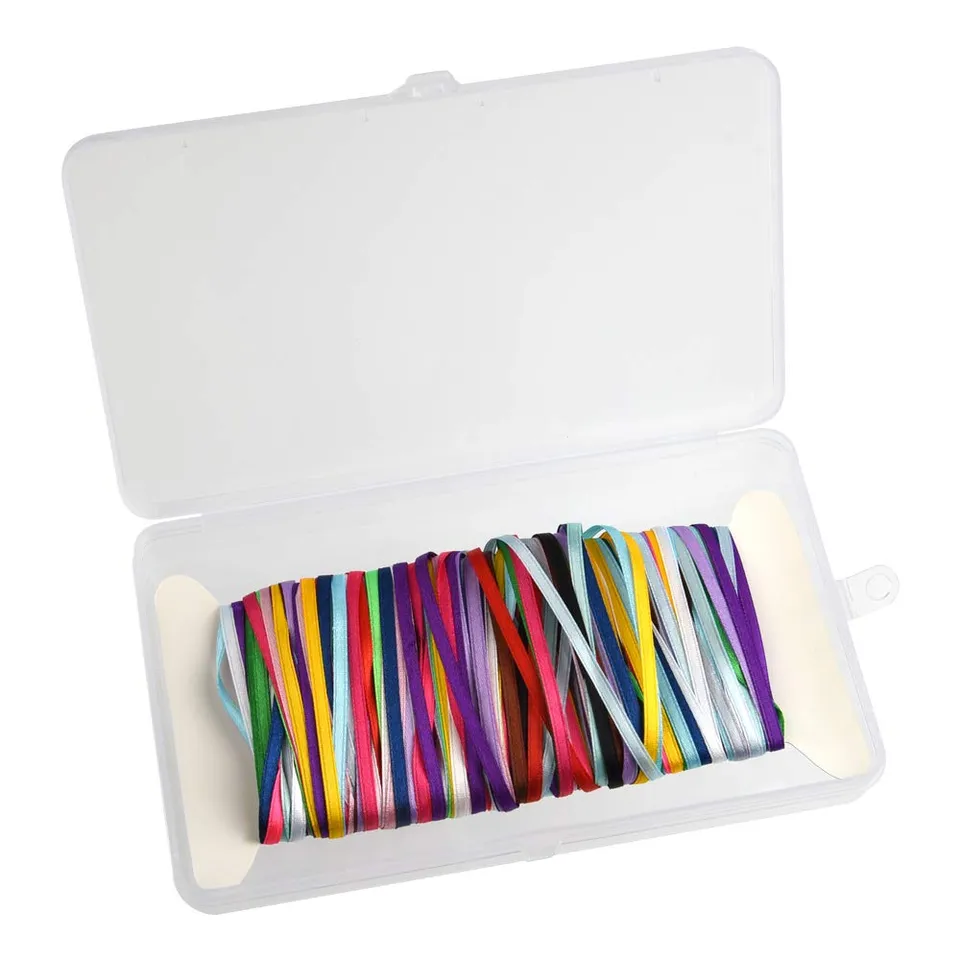 FEPITO Ruban Satin Double Face 18 Couleurs 3 mm x 4 m