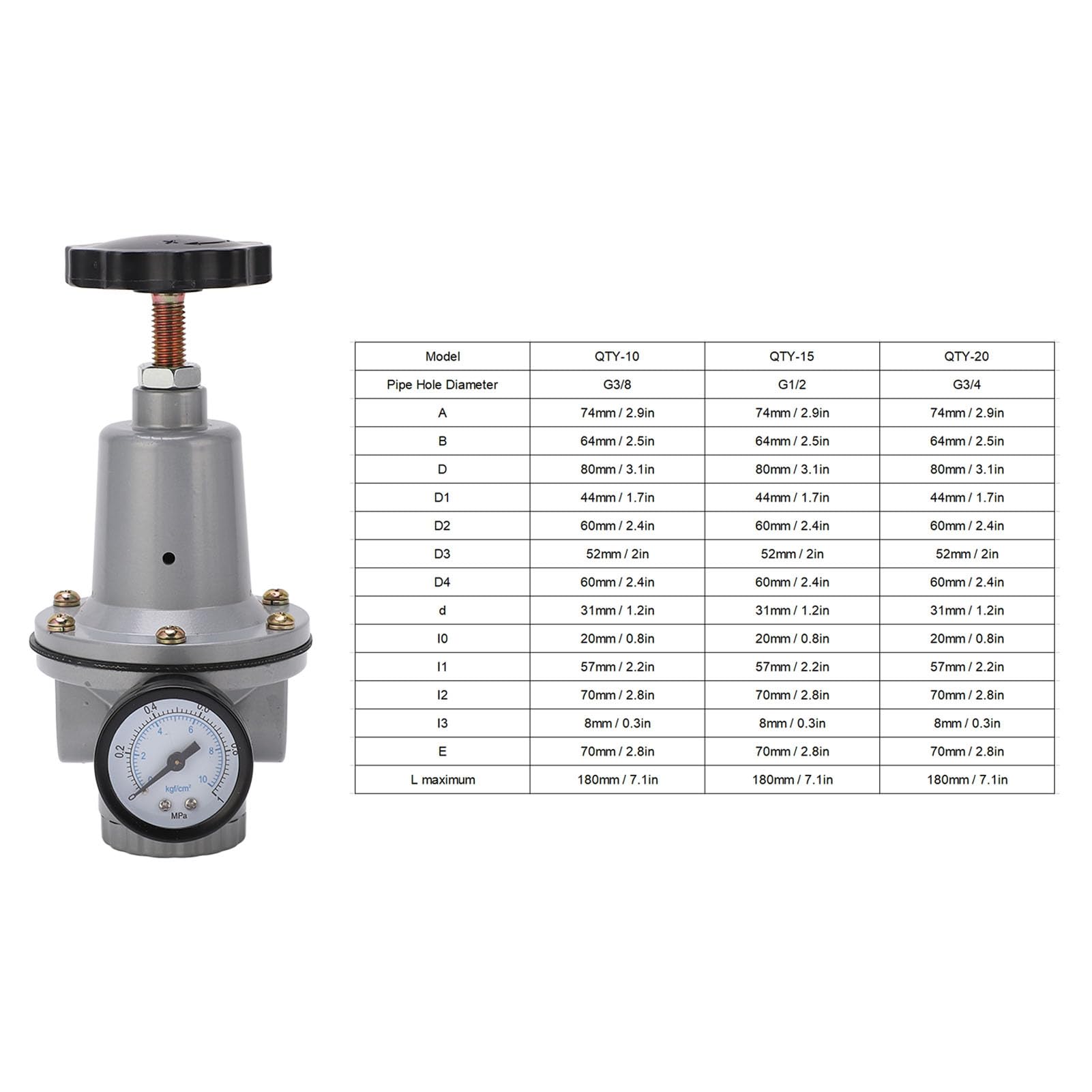 FTVOGUE Régulateur pression pneumatique alu avec mano