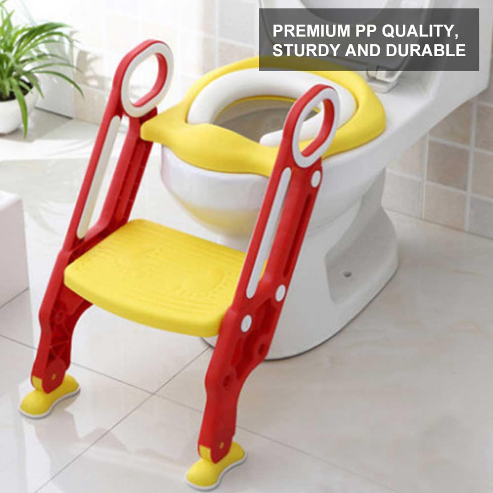 Ejoyous Health & Beauty siège toilette enfant réglable marche rouge