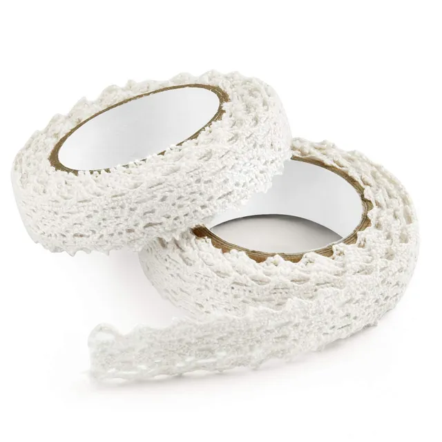 FEPITO ruban dentelle blanche adhésif 1,5 cm x 3,4 m